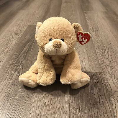 #ad NWT Ty Pluffies Woods Teddy Bear Tan Beige Plush Stuffed Animal Toy Lovey 2010 $29.99
