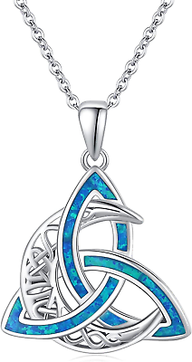 #ad Celtic Moon Necklace for Women 925 Sterling Silver Celtic Knot Moon Pendant Cres $81.85