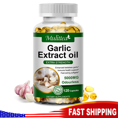 #ad 5000mg Garlic Oil 120 Rapid Release Softgels Capsules 5000 Extract organic Pills $13.99