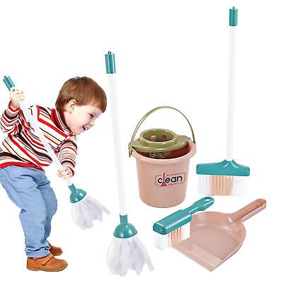 #ad Kids Cleaning Set Toddler Sweeping Pretend Play Toy Broom Mop Gift $31.80