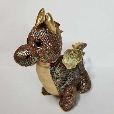 #ad Gold Irredescent Dragon Plush Cute and Cuddly 10quot; Inches Stuffed Animal Plush $18.95