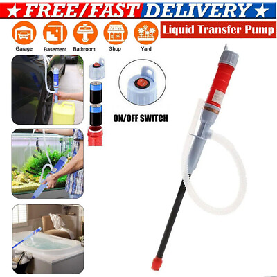 #ad Battery Powered Electric Fuel Transfer Siphon Pump Gas Oil Water Liquid 2.2 GPM $10.99
