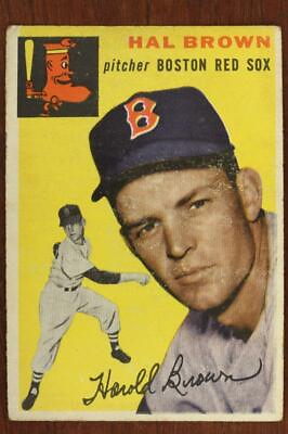 #ad Vintage 1954 Baseball Card TOPPS #172 HAL BROWN Pitcher Boston Red Sox $10.30