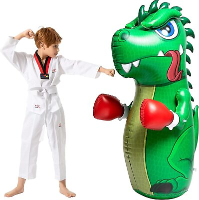 JOYIN 47” Inflatable T Rex Dinosaur Punching Bag Toy with Bounce Back for Kids $24.99