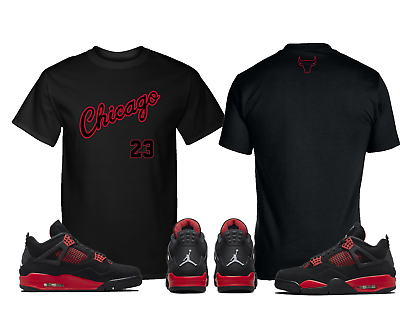 #ad Tee T Shirt Jersey to match AJ Retro 4 Red Thunder Crimson Chicago $20.99