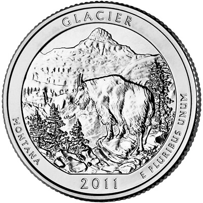 #ad 2011 D Glacier NP Quarter. ATB Series Uncirculated From US Mint roll. $2.39