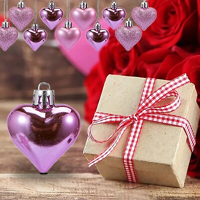 #ad 36Pcs Valentine Decorations Heart Ornaments Romantic Valentine#x27;s Day Gifts $11.96