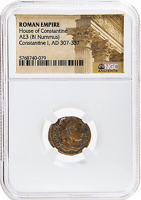 #ad Ancient Bronze Roman Coin of Constantine I The Great AD 272 337 NGC Certified $49.99