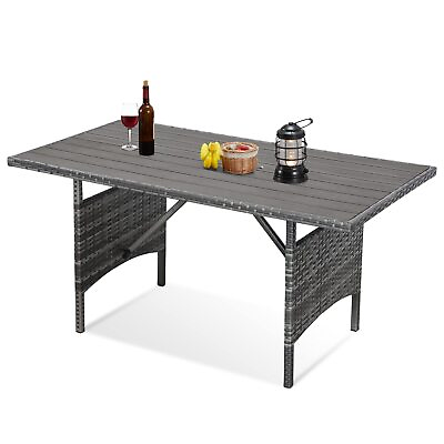 #ad Wicker Outdoor Dining Table 54” Metal Frame Table for Patio Furnitureamp;Indoor $119.99