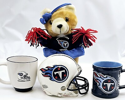 #ad Tennessee Titans Lot NFL Riddell NFL Mini Helmet 7quot;x5quot;x4quot; 2 Coffee Mugs Bear $24.99