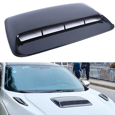 #ad Car Hood Scoop Air Flow Intake Vent Bonnet Cover Carbon Fiber Look Decoration $33.20