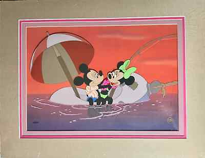#ad Disney Cel Mickey and Minnie Mouse Runaway Brain Rare Cell Art $2750.00