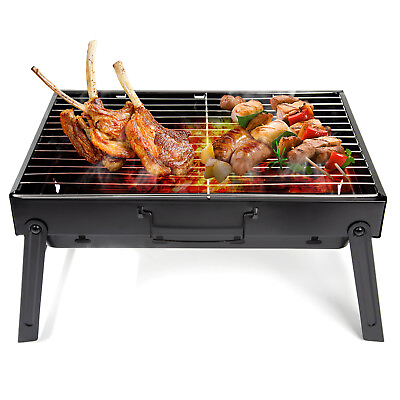 #ad Foldable Portable Charcoal Stove BBQ Grill Outdoor Travel Backyard Picnic Beach $23.56