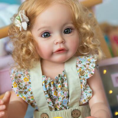 #ad 22 inch Reborn Baby Dolls Realistic Newborn Girl Toddler Full Body Vinyl Doll $84.38