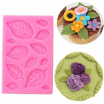 #ad Leaf Silicone Mold Fondant Cake Decorating Tools Chocolate Candy Baking Moulds $8.77