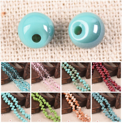 #ad 50pcs 8mm Side Hole Rondelle Crystal Glass Loose Spacer Crafts Beads DIY Jewelry $2.55