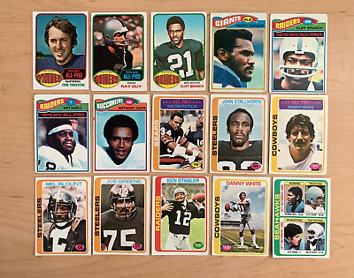 #ad 1976 78 Topps Football Cards Set of 15 Various Condition $18.00