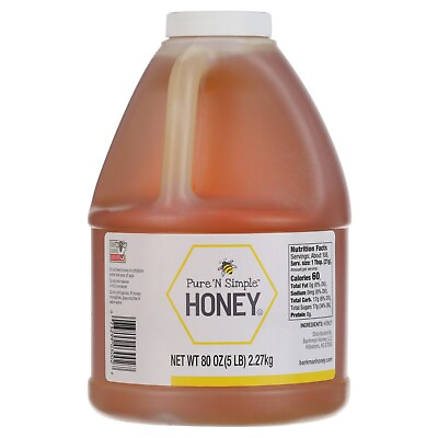 #ad Pure #x27;N Simple 100% Pure Honey 80 Oz Plastic Bottle New $27.00