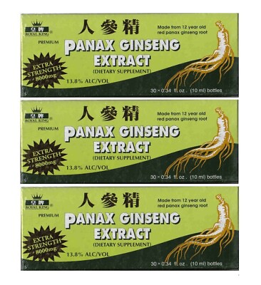 #ad 3 Boxes Premium Panax Ginseng Extract 8000MG Total 90 Vials Royal King Brand $45.99