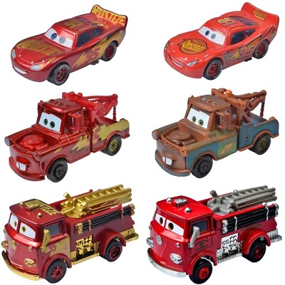 #ad Disney Pixar Cars McQueen Firetruck Mater 1:55 Diecast Toy Car Kid Gifts Collect $8.07