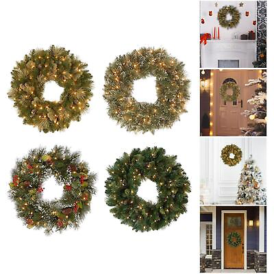 #ad Artificial with LED Lights Accessories Flowers Wreath Hanging Ornaments and $43.14