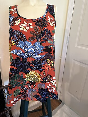 #ad WORKSHOP REPUBLIC CLOTHING SCOOP NECK SLEEVELESS FLORAL MULTICOLOR SZ M NEW $14.99