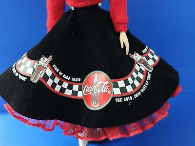 #ad Vintage Barbie Collectibles COCA COLA Black Velvet SKIRT w attached RED Tulle $14.59