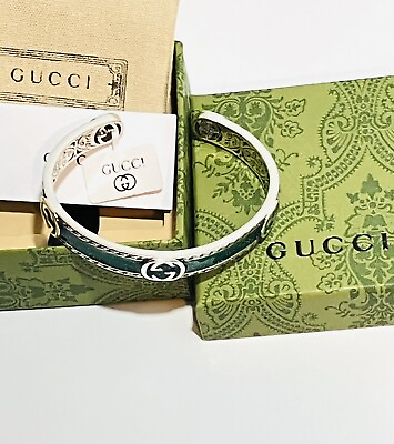#ad Gucci Interlocking G Turquoise Enamel Bracelet $280.00