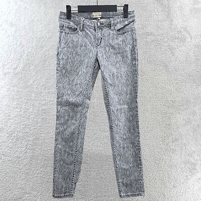 #ad SALE ROXY Jeans Sunburners Gray Acid Wash Skinny Tribal Aztec Print Womens 26 $14.99