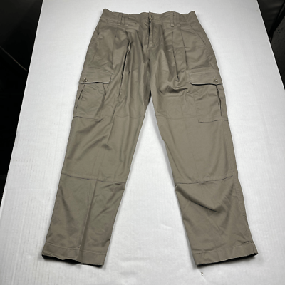 #ad Lauren Ralph Lauren Womens Pleated Cargo Pants Beige Utility Pockets Zip Size 2 $19.98