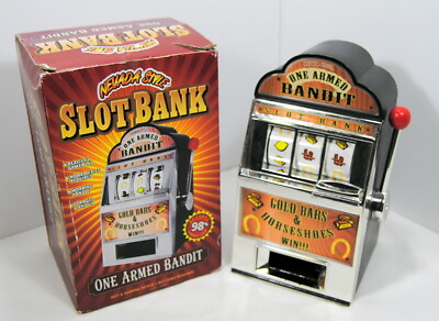 #ad Nevada Style Slot Bank One Armed Bandit Realistic Game Play Working Handle $21.95