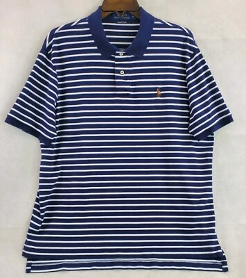 #ad Polo Ralph Lauren Mens Golf Polo Shirt Pima Soft Cotton Striped Sport Casual XL $15.99