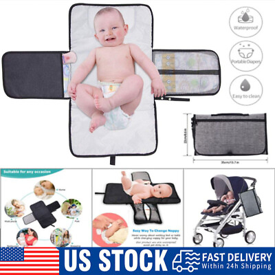 #ad Waterproof Portable Baby Diaper Travel Home Change ChangingMat Pad Nappy Bag CV $8.99