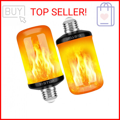 #ad Y STOP Upgraded LED Flame Light Bulbs 4 Modes Flickering Light Bulb with Upsid $21.99