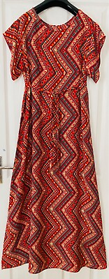 #ad Plus Size New Ladies Elegant Summer Red long maxi dress short sleeve size 18 20 GBP 14.98