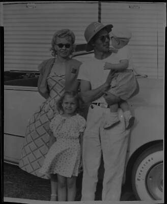 #ad Fred Agabashian enjoys time with his wife and two kids near the 1949 Indy Photo AU $9.00