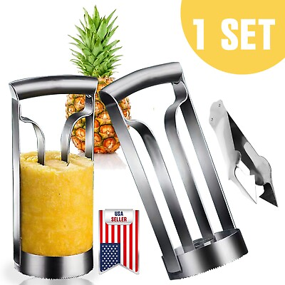 #ad Pineapple Corer Slicer Cutter Eye Peeler Fruit Stainless Steel Tools $14.50
