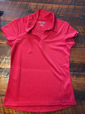 #ad Nautica Red Polo Girls Uniform Size Medium $3.00