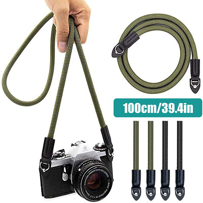 #ad HandMade Braided Camera Single Shoulder Neck Strap Rope Leather for Leica Sony $8.49