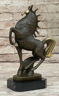 #ad Handmade Abstract Bronze Tang Horse Sculpture by Miguel Lopez Fine Art Figurine $154.50