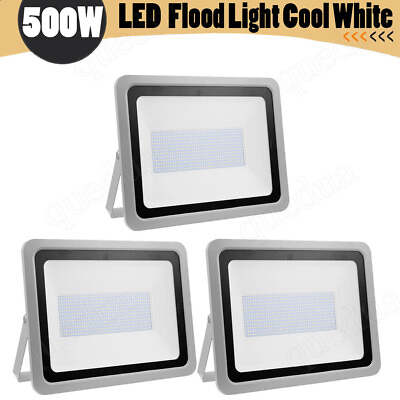 #ad 3Pack 500W Cool White LED Flood Light Lamp Spotlight Floodlights Garden Outdoor $210.99