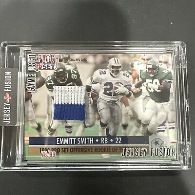 #ad 🔥🏈2022 Emmitt Smith Jersey Fusion THINK JERSEY PATCH 78 99 Blue amp; White Piece $59.99