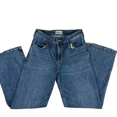 #ad Abercrombie Kids High Rise Wide Leg Jeans For Boys Size 17 18 Blue $17.99