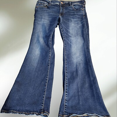 #ad American Eagle Super Stretch Wide Leg Womens Jeans Size 18 Dark Blue $18.00