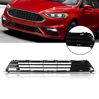 #ad Front Bumper Fit For Ford Fusion 2017 2018 Lower Grille Gloss Black Mesh Style $42.56