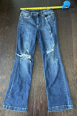 #ad Judy Blue Boot Cut Distressed Jeans Size 7 28 $36.00