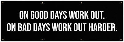 #ad On Good Days Workout Banner Gym Motivational Inspiration 36 X 12 Inches $40.80