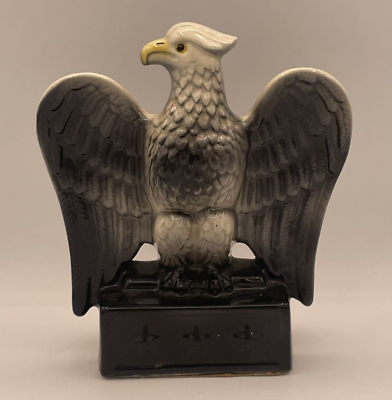 #ad Ceramic Eagle Emigrant Industrial Savings Vintage Bank 7.5 Inches Tall $12.75