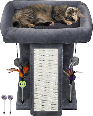 #ad Cat Tree Tower Condo House Activity Large Playing Center Scratching Rest Gray $29.95