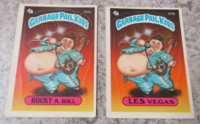 #ad Garbage Pail Kids GPK 117a Rocky N Roll and 117b Les Vegas 1986 Cards Topps $4.59